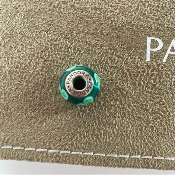 Pandora Jewelry Turquoise Flower Glass Charm - Picture 4 of 8